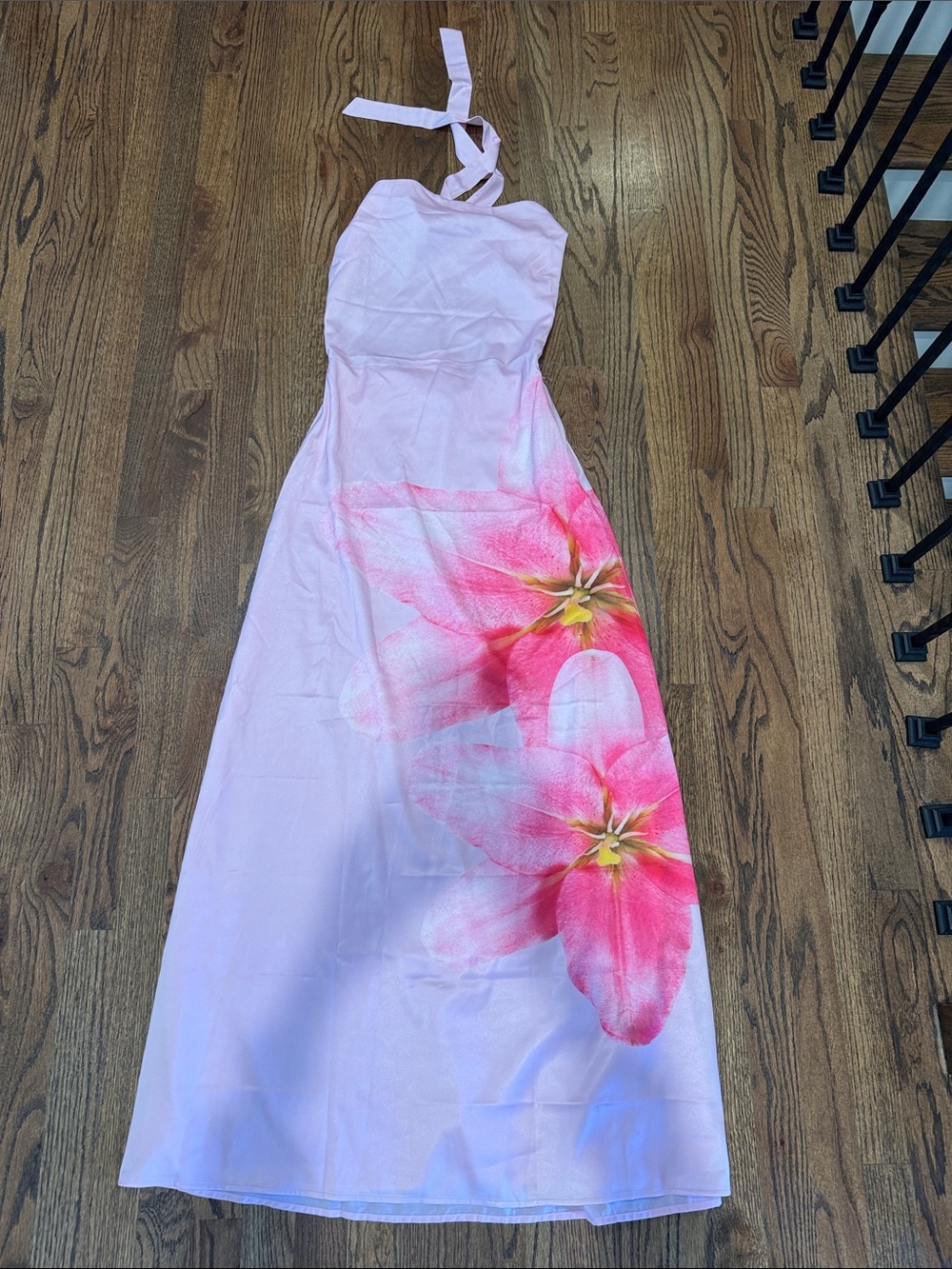Peppermayo Light Pink Floral Halter Maxi Dress. Size 0 NWT